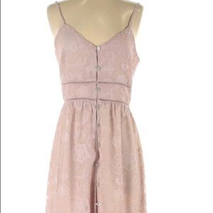 Rose Patterned Dusty Pink Maxi Dress